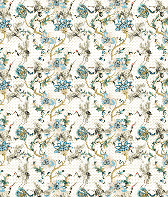 Rolgordijn voor het raam Bloemen en vogels