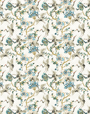 Rolgordijn voor het raam Bloemen en vogels