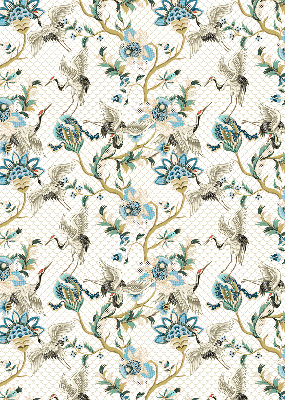 Rolgordijn voor het raam Bloemen en vogels