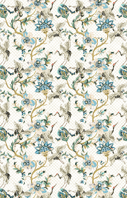 Rolgordijn voor het raam Bloemen en vogels