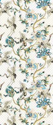 Rolgordijn voor het raam Bloemen en vogels