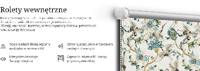 Rolgordijn voor het raam Bloemen en vogels