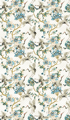 Rolgordijn voor het raam Bloemen en vogels