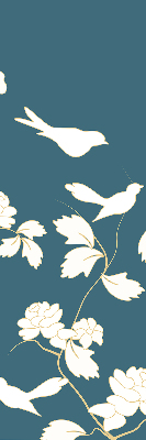 Rolgordijn verduisterend Witte vogels op witte bloemen