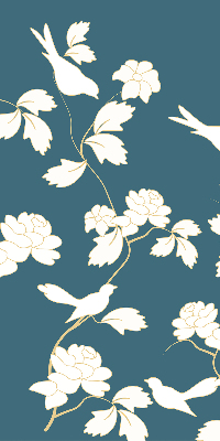 Rolgordijn verduisterend Witte vogels op witte bloemen