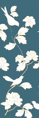 Rolgordijn verduisterend Witte vogels op witte bloemen