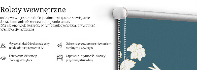 Rolgordijn verduisterend Witte vogels op witte bloemen