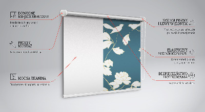 Rolgordijn verduisterend Witte vogels op witte bloemen