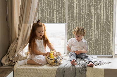 Rolgordijn voor het raam Boomstammen