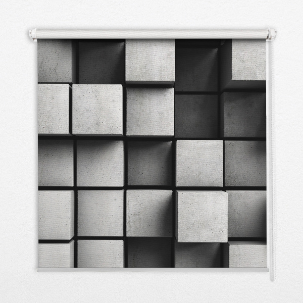 Rolgordijn voor het raam Stenen kubussen