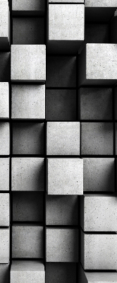 Rolgordijn voor het raam Stenen kubussen