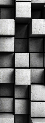 Rolgordijn voor het raam Stenen kubussen