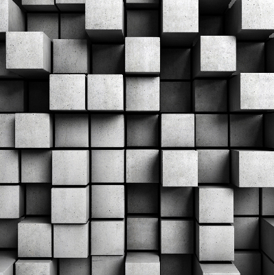 Rolgordijn voor het raam Stenen kubussen