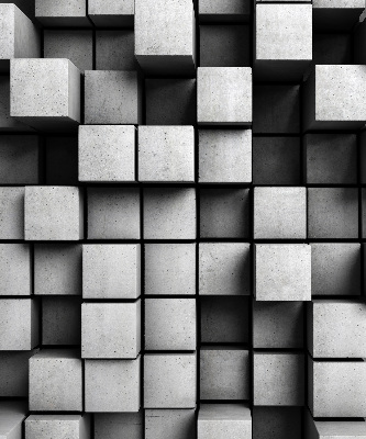 Rolgordijn voor het raam Stenen kubussen