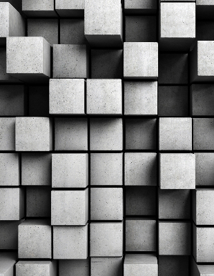 Rolgordijn voor het raam Stenen kubussen