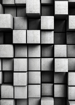 Rolgordijn voor het raam Stenen kubussen