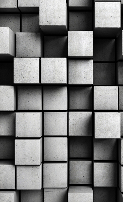 Rolgordijn voor het raam Stenen kubussen