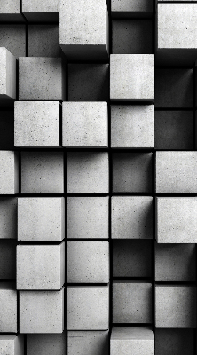 Rolgordijn voor het raam Stenen kubussen