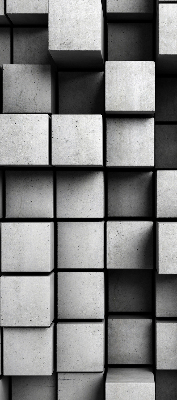 Rolgordijn voor het raam Stenen kubussen