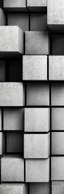 Rolgordijn voor het raam Stenen kubussen