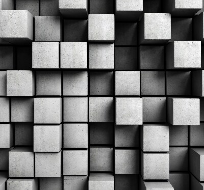 Rolgordijn voor het raam Stenen kubussen