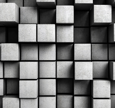 Rolgordijn voor het raam Stenen kubussen