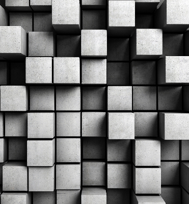 Rolgordijn voor het raam Stenen kubussen