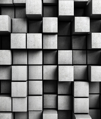 Rolgordijn voor het raam Stenen kubussen