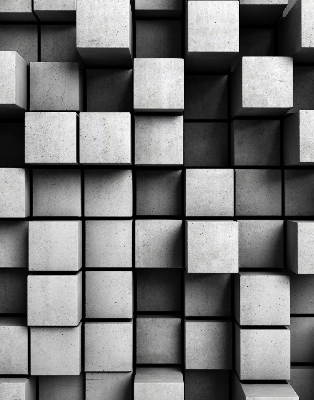 Rolgordijn voor het raam Stenen kubussen