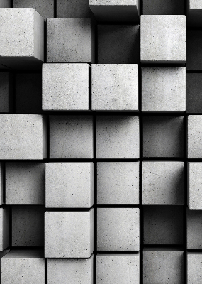 Rolgordijn voor het raam Stenen kubussen