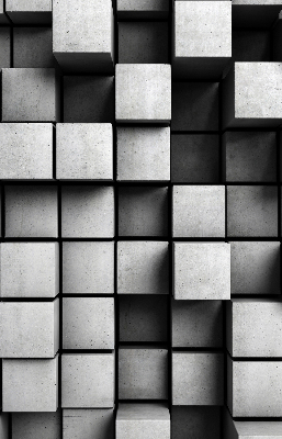 Rolgordijn voor het raam Stenen kubussen