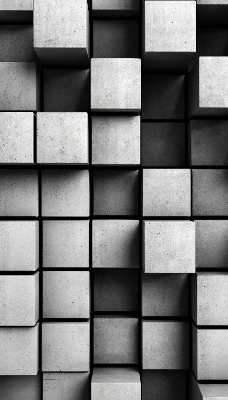 Rolgordijn voor het raam Stenen kubussen