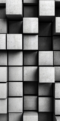 Rolgordijn voor het raam Stenen kubussen