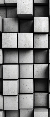 Rolgordijn voor het raam Stenen kubussen