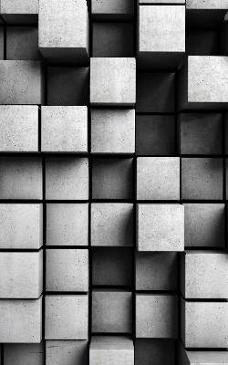 Rolgordijn voor het raam Stenen kubussen