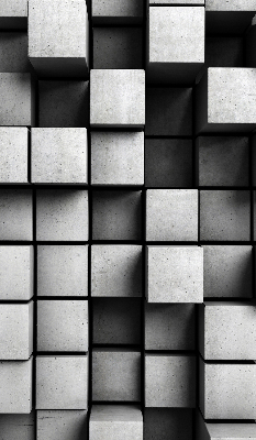 Rolgordijn voor het raam Stenen kubussen