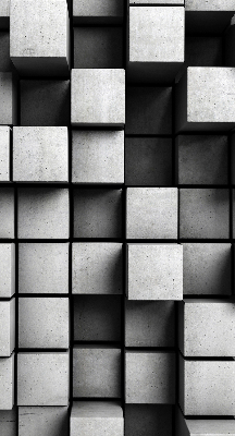 Rolgordijn voor het raam Stenen kubussen