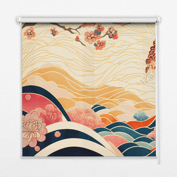 Rolgordijn verduisterend Een golf van bloemen