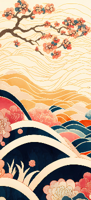 Rolgordijn verduisterend Een golf van bloemen