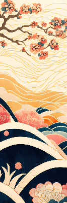 Rolgordijn verduisterend Een golf van bloemen