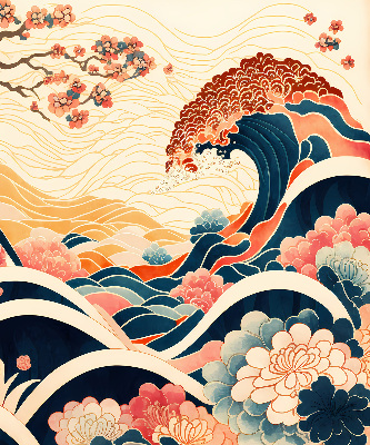 Rolgordijn verduisterend Een golf van bloemen