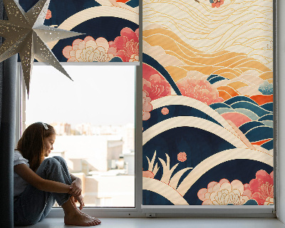 Rolgordijn verduisterend Een golf van bloemen