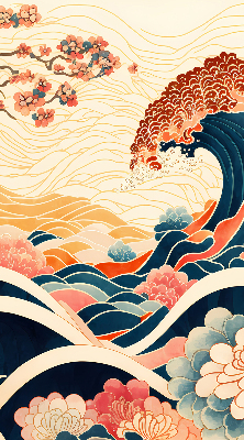 Rolgordijn verduisterend Een golf van bloemen