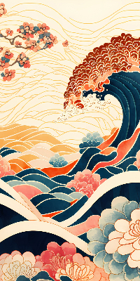 Rolgordijn verduisterend Een golf van bloemen