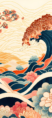 Rolgordijn verduisterend Een golf van bloemen