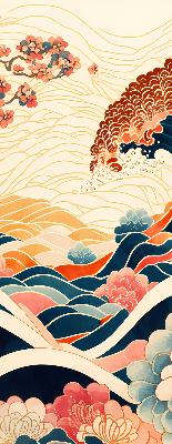 Rolgordijn verduisterend Een golf van bloemen