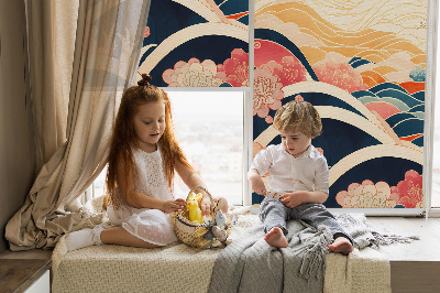 Rolgordijn verduisterend Een golf van bloemen