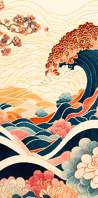 Rolgordijn verduisterend Een golf van bloemen