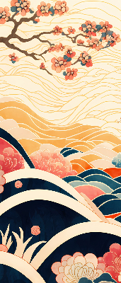 Rolgordijn verduisterend Een golf van bloemen