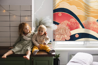 Rolgordijn verduisterend Een golf van bloemen